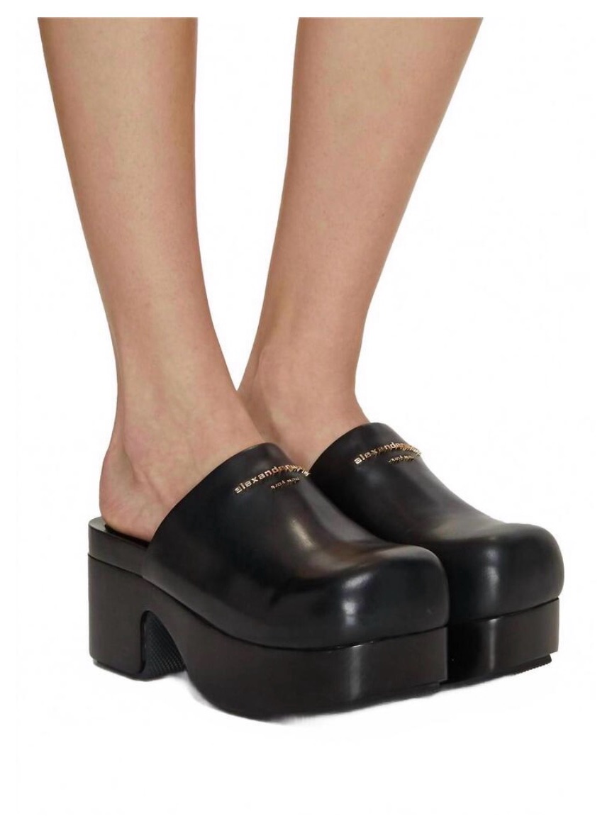 Alexander Wang Zoe 85mm Black Leather Platform Mules. Ah!Maze!Ing!